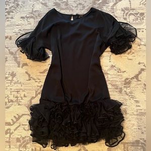 BCBG black ruffle trim dress - never worn with tags